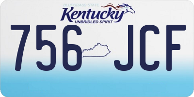 KY license plate 756JCF