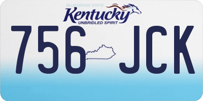 KY license plate 756JCK