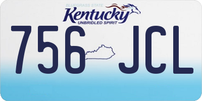 KY license plate 756JCL