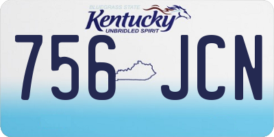 KY license plate 756JCN