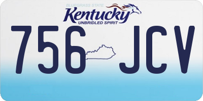 KY license plate 756JCV
