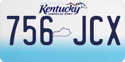 KY license plate 756JCX