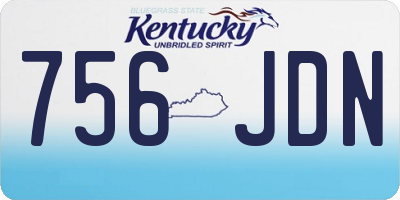 KY license plate 756JDN