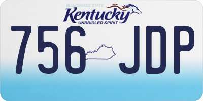 KY license plate 756JDP