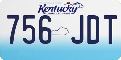 KY license plate 756JDT