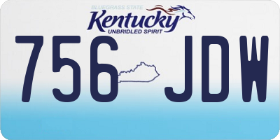 KY license plate 756JDW