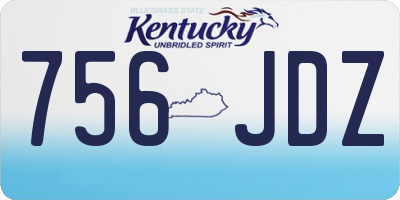 KY license plate 756JDZ