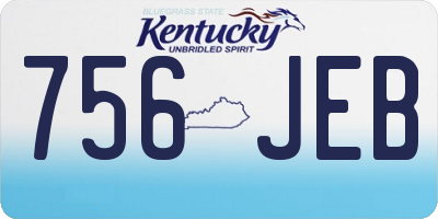 KY license plate 756JEB