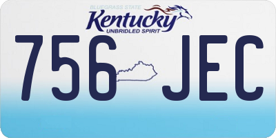 KY license plate 756JEC