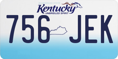 KY license plate 756JEK