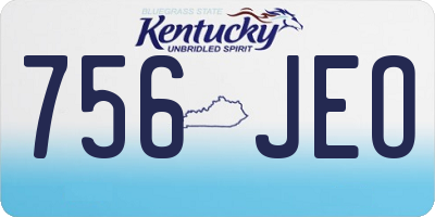 KY license plate 756JEO