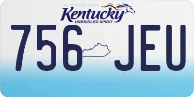 KY license plate 756JEU