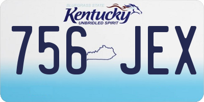 KY license plate 756JEX