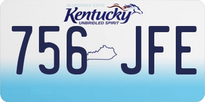 KY license plate 756JFE