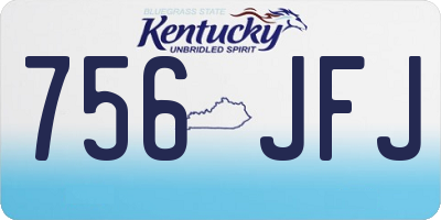 KY license plate 756JFJ