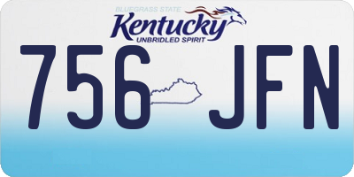 KY license plate 756JFN