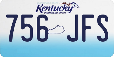 KY license plate 756JFS