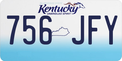KY license plate 756JFY