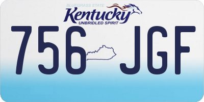 KY license plate 756JGF