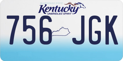 KY license plate 756JGK