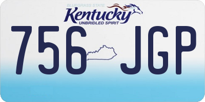 KY license plate 756JGP