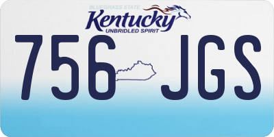 KY license plate 756JGS