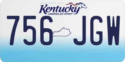 KY license plate 756JGW