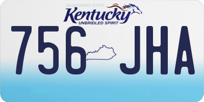 KY license plate 756JHA