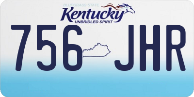 KY license plate 756JHR