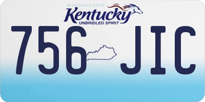 KY license plate 756JIC