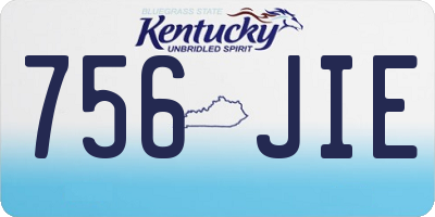 KY license plate 756JIE
