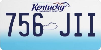 KY license plate 756JII