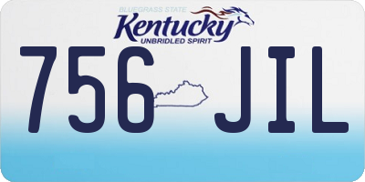 KY license plate 756JIL