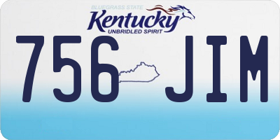 KY license plate 756JIM
