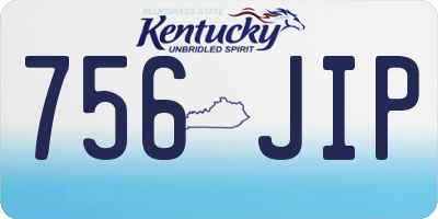 KY license plate 756JIP