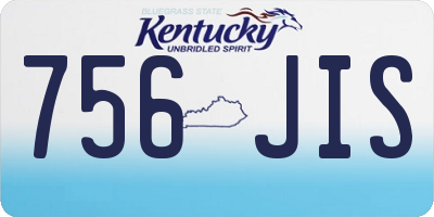 KY license plate 756JIS
