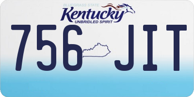 KY license plate 756JIT