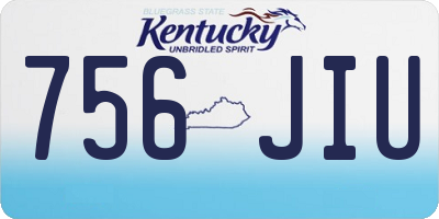 KY license plate 756JIU