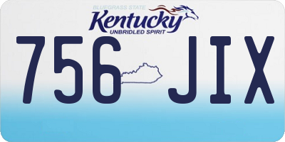 KY license plate 756JIX