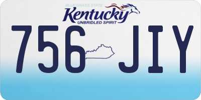 KY license plate 756JIY