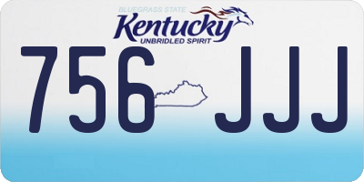 KY license plate 756JJJ