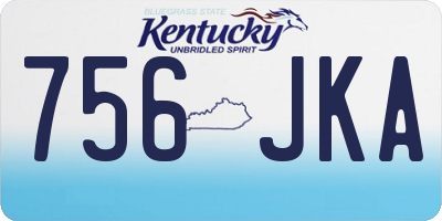 KY license plate 756JKA