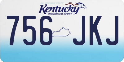 KY license plate 756JKJ