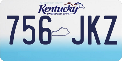 KY license plate 756JKZ