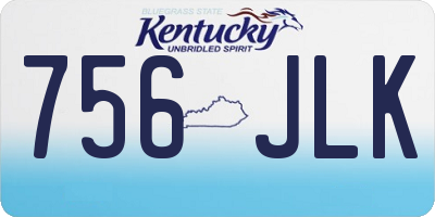 KY license plate 756JLK