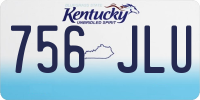 KY license plate 756JLU