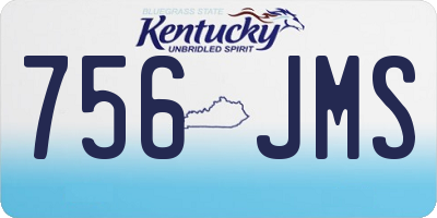 KY license plate 756JMS
