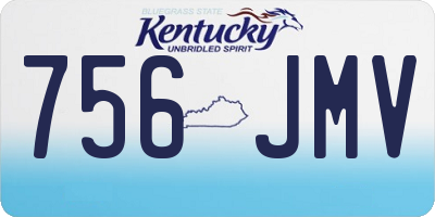 KY license plate 756JMV