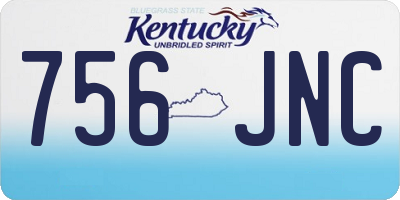 KY license plate 756JNC