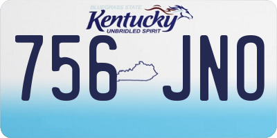 KY license plate 756JNO